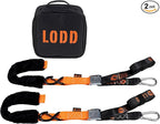 LODD - Motorcycle Tie Down Straps with Heavy-Duty Buckles, Fur Protection, Steel Carabiner, Reinforced Buckle | 2,400 lbs, 1.5" | Trailer Securing for Dirt Bike, Enduro, Trial, Quad, Trail