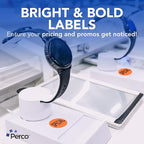 Perco Fluorescent Red 1-Inch Circle Special Retail Stickers — 1,000 Perforated Labels Per Roll — Ideal for Storefronts, Retail Merchandising, Flea Markets, Discount Marking, Clearance — Made in USA