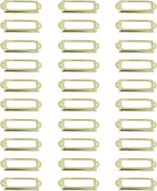 LGEGE 30 Pcs Card Holder Drawer Pull Office Library File Drawer Tag Carbinet Shelves Drawer Name Lable Holder(Color Gold)
