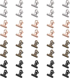40 Pack Metal Clips 0.87 Inch Small Bull Binder Paper Clips for Picture Photo Crafts Food Bags Home Office Supplies(Multicolor)