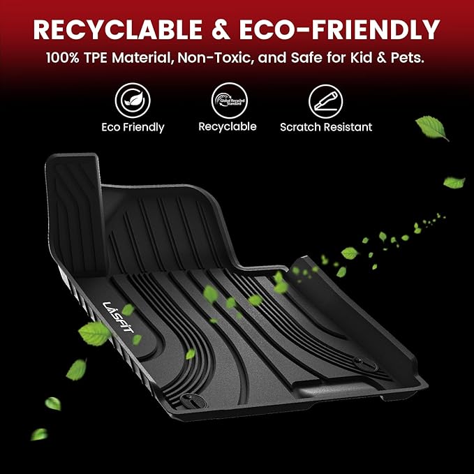 LASFIT Floor Mats for Hyundai Elantra 2026 2025 2024 2023 2022 2021 (Only Fit Gas & Automatic) & Elantra N 2022-2025 (Only Fit Automatic) Custom Fit TPE All Weather Floor Liners Car Mats, Black