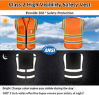 BeautyWill Custom Safety Vest Logo Class 2 High Visibility Reflevtive Vest Outdoor Protective Workwear