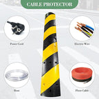 2-Pack 6FT Heavy Duty Speed Bumps – 25,000Lb Capacity Recycled Rubber Traffic Calming Humps for Parking Lots, Driveways & Garages – Weatherproof with Cable Protection Channels