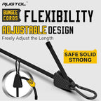 Bungee Cords with Hooks, Upgrade 48 inch Adjustable Bungee Cords with Carabiner Hooks, Easy to Adjust from 7 to 48 inch Elasticity UV-Resistance Bungee Straps Heavy Duty for Bike, Cargo, 4 Pack