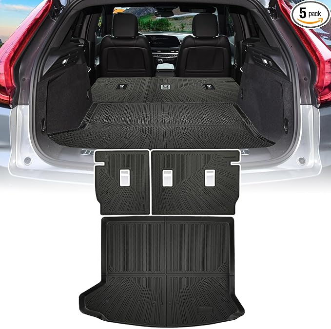 Cargo Liners Backrest Mat for Cadillac XT4 Accessories 2019-2025 with Hook&Loop Rear Trunk Mat Rear Seat Back Cover Protector All Weather Anti-Slip Split Dog Liner 3 PCS