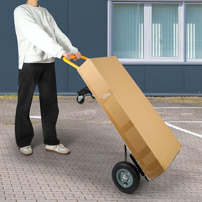RedSwing 2 in 1 Convertible Hand Truck, Portable Utility Dolly Cart with Telescoping Handle 4 Wheels, Heavy Duty Folding Platform Cart for Industrial, Warehouse, Home, Office, Luggage,330 Lbs Capacity