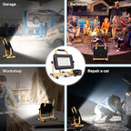 HYPERLITE LED Work Light 5000Lumen: 50W Waterproof Flood Light - Portable Work Light with 6.6FT Cord and Switch for Job Site Garage Workshop Car Repairing Indoor Outdoor Lighting