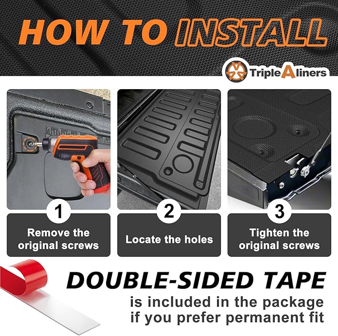TripleAliners Tailgate Mat Compatible with 2015-2022 Chevy Colorado & GMC Canyon Tailgate Accessories Liner Protector All Weather TPE Custom Fit (Won't Fit Drop-in Liners)