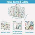 VENO 2 Pack Moving Bags and Large Christmas Storage Bins with lids. Alternative to Moving Boxes, Packing Supplies for College. Extra Large Heavy Duty Totes for Packaging (Pastel Forest, 2 Pack)