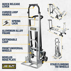 3 in 1 Industrial Convertible Hand Truck, Folding 1000 LBS Capacity Heavy Duty Platform Cart, Utility Aluminum Collapsible Moving Dolly with Stair Climbing Wheels, 3 Positions for Transport