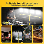 TOPRATED 2 Pack Led Work Light with Stand,28000 Lumen 110V 4 Adjustable Head Outdoor Flood Lights,Foldable Mechanic Light with 16.5Ft Power Cord,Portable Waterproof Tripod with Lamp for Workbench