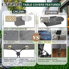 Heavy Duty Patio Furniture Covers Waterproof, 600D Outdoor Furniture Cover Waterproof for Sectional Sofa Couch, Outdoor Dining Table and Chair Set Covers 27''L x 22''W x 30''H, Grey