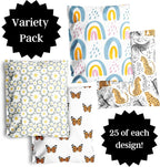10x13 Poly Mailers – Boho Variety Pack – Waterproof, Tear-Resistant Shipping Bags with Adhesive Seal – 100 Pack – Package Mint