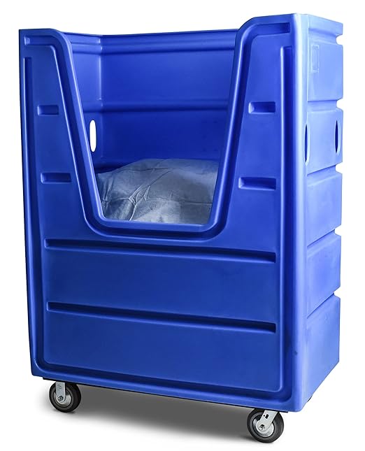 Meese 72P Bulk-Trux Commercial Laundry Linen Truck Cart | Polyethylene (HDPE) | 38 Bushels / 48 Cu. Ft. | Royal Blue