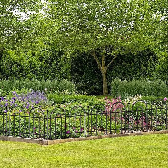 14 in X 36 ft Metal Garden Fence 20-Panel Metal Wire Garden Fence, Animal Barrier Enclosure
