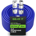 GEARit XLR Male to Female Microphone Cable (100 Feet, 1 Pack) 3-Pin Balanced Shielded Mixer, Recording Studio, Podcast - Blue