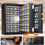 200 Keys Fireproof Key Safe with Hook Plates and Key Tags, Anti-Theft Key Lock Box Wall Mount with Combination Lock, Heavy Duty Key Box Key Cabinet Key Organizer for Home Office Garage