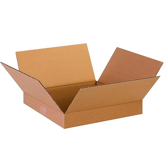 TAPE LOGIC 13 x 13 x 2 Corrugated Cardboard Boxes, Flat 13"L x 13"W x 2"H, Pack of 25 | Shipping, Packaging, Moving, Storage Box for Home or Business, Strong Wholesale Bulk Boxes