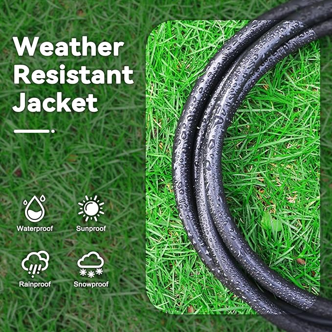 50 FT 12/3 Extension Cord Heavy Duty Black 3-Outlet Indoor/Outdoor SJTW Lighted 12-Gauge Grounded Power Cable,12AWG 15 Amp, 1875 Watts，UL Listed，Safety