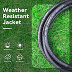50 FT 12/3 Extension Cord Heavy Duty Black 3-Outlet Indoor/Outdoor SJTW Lighted 12-Gauge Grounded Power Cable,12AWG 15 Amp, 1875 Watts，UL Listed，Safety