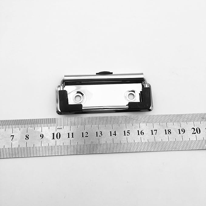 10 Pack Clipboard Clips 2.76" Mountable Metal Clipboards Hardware with Rubber Grip and Hanging Hole