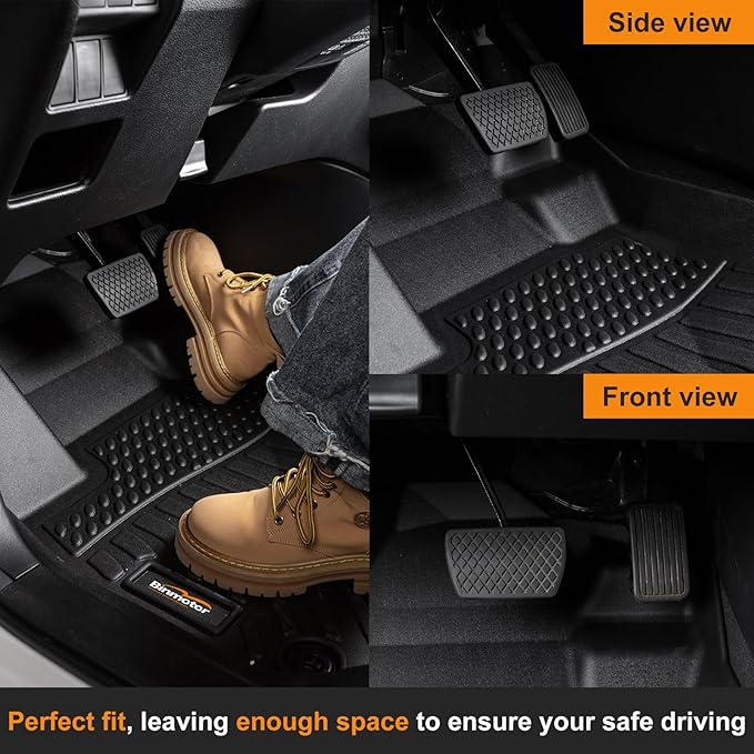 Binmotor-Floor Mats and Cargo Liner Set for 2024 2025 Mazda CX90/CX-90 PHEV，Fit 8 Passengers， All Weather Protection TPE Anti-Slip Automotive Full Set Floor Liners Custom CX 90 Accessories - Black