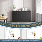 3 Drawer File Cabinet with Lock, Lateral Filing Cabinets,Metal Storage Filing Cabinets for Home Office, Heavy Duty File Cabinet for Letter/Legal/A4/F4 Size Amssebly Required, Black