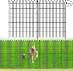 4 Panels No Dig Decorative Garden Fence for Yard, 48 in(H) X 10.5 ft(L) Animal Barrier Fencing for Outdoor Dog, Metal Portable Garden Fences for Borders, Pets, Landscape, Temporary Fence