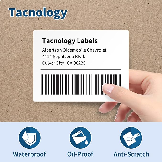 12 Rolls 4" x 3" Direct Thermal Labels - Shipping & Multipurpose Paper for Barcode Postage - Adhesive & Perforated, Compatible with Zebra Desktop Printers & Rollo Label Printer,500pcs/Roll