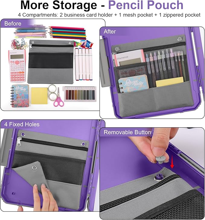Thicker Clipboard with Storage, Internal Pen Pouch Included, A4 / Letter Size, Reinforced Clipboard Attached Capacity, Heavy Duty Clip Boards 8.5x11 with Pen Holder, for Driver Teachers