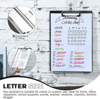 30 Pieces Clipboards, Plastic Clipboards with Low Profile Clip A4 Letter Size Cute Clip Boards Holds 100 Sheets for Home Office Classroom Supplies, 12.4 x 8.7 Inch (Chic Style)