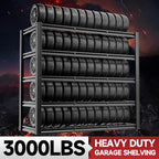 5-Tier 60”W x 24”D x 78”H Garage Shelving Adjustable Metal Storage Shelves 3000LBS Garage Shelving Heavy Duty Utility Shelf Unit Storage Racks for Warehouse(Black)