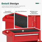 Greenvelly Tool Chest, 5-Drawer Rolling Tool Chest with Hooks and Lockable Wheels,Metal Storage Detachable Top Tool Box with Lockable Wheels for Garage,Workshop,Art Studio(Red)