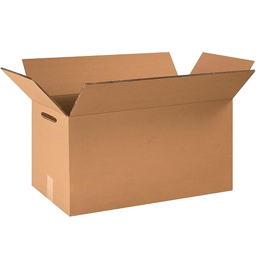 Box USA Double Wall Hand Hole Moving Boxes Large 24"L x 12"W x 12"H 15-Pack - Corrugated Cardboard Box for Shipping, Mailing, Packing, Packaging and Storage