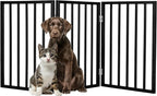 Pet Gate - 3-Panel Indoor Foldable Dog Fence for Stairs, Hallways, or Doorways - 54x24-Inch Wood Freestanding Dog Gates by PETMAKER (Black)