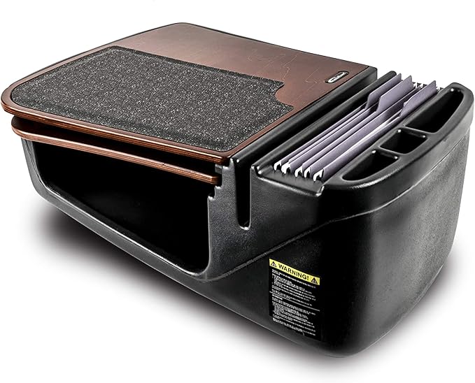 AutoExec GripMaster Car Desk for Your Vehicle Workstation and Mobile Office, Mahogany with 400 watt Power Inverter