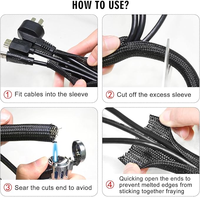 25ft - 1 inch Cable Protector Sleeve Split Wire Loom Tubing for Power, Audio, USB, Cord Management for TV, Computer, Protection from Pets Chewing, Black