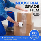 IDL Packaging - F-31-12 3" x 1000' Hand Bundling Stretch Film with Reusable Handle, Clear (Pack of 12)
