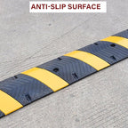 Orangestar 6Ft Rubber Speed Bump, 2 Channel Speed Hump w/4 Bolts for Asphalt Concrete Driveway Gravel