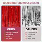 3 Pack 3.3x8.2 Feet Red Foil Fringe Backdrop Curtains, Tinsel Streamers Birthday Party Decorations, Fringe Backdrop for Graduation, Baby Shower, Gender Reveal, Disco Party