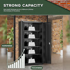Greenvelly 72" H Metal Storage Cabinet, 36" W x 18" D Black Locking Metal Cabinet Garage Storage Cabinet with Doors and 4 Adjustable Shelves, Lockable Steel Cabinets for Home Office, Garage, School