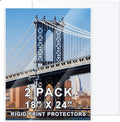AKONEGE 2 Pcs 18" x 24" Rigid Print Protectors Clear Hard Sheet Protectors Heavy Duty Top Loading Crystal Poster Sleeves Picture Frame Hard Plastic Sleeves for Art Prints Photos Documents Blueprint