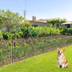 Tall Garden Fence with Gate, 36 Inch(H) 4 Panels Dog Fence Outdoor for Yard, Total Length 8.8 Ft Metal Temporary Dog Fencing│Patented