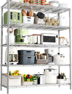 Storage Shelves Heavy Duty, 48" L x 20" W x 72" H Garage Wire Shelving Unit Loads 2000LBS, 5-Tier Adjustable Metal Industrial Utility Shelf Rack for Kitchen, Laundry Room, Pantry, Warehouse, Basement