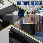 Rockin Rolls Black Stretch Wrap 18"x1500 ft, 80 Gauge – 4 Rolls Heavy Duty Pallet Wrap Stretch Film Roll for Packing, Moving & Shipping – Industrial Strength Durable Self Adhering Shrink Wrap Roll