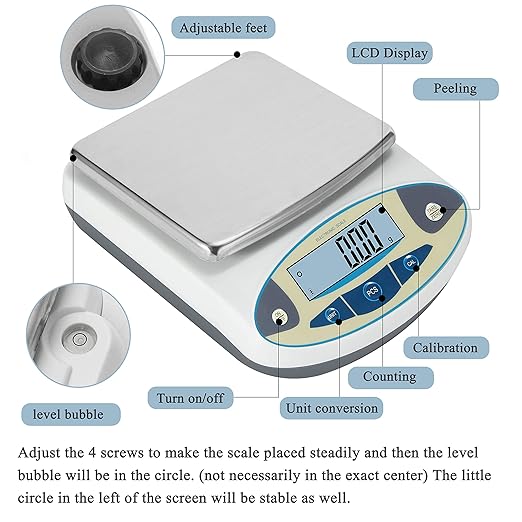 Bonvoisin Lab Scale 2000gx0.01g High Precision Electronic Analytical Balance 0.01g Accuracy Laboratory Lab Precision Scale Digital Kitchen Balance Scale Jewelry Scale Scientific Scale (2000g, 0.01g)