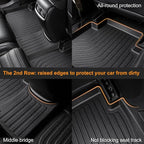 Binmotor-Floor Mats and Cargo Liner Set for 2024 2025 Mazda CX90/CX-90 PHEV，Fit 8 Passengers， All Weather Protection TPE Anti-Slip Automotive Full Set Floor Liners Custom CX 90 Accessories - Black