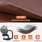 Tarp 8x10FT, 16 Mil Heavy Duty Waterproof Tarp, Large Multipurpose Cover with Brass Grommets and Reinforced Edges, UV Resistant Thick Poly Tarps for Outdoor Camping Tent Pool Car Tent