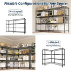 Garvee Metal Storage Shelves Heavy Duty Metal Shelving, 4-tier Wire Shelving Unit Shelves for Storage, Adjustable Shelf Organization for Garage Pantry Kitchen Commercial Basement, 59"W*13.8"D*59.5"H