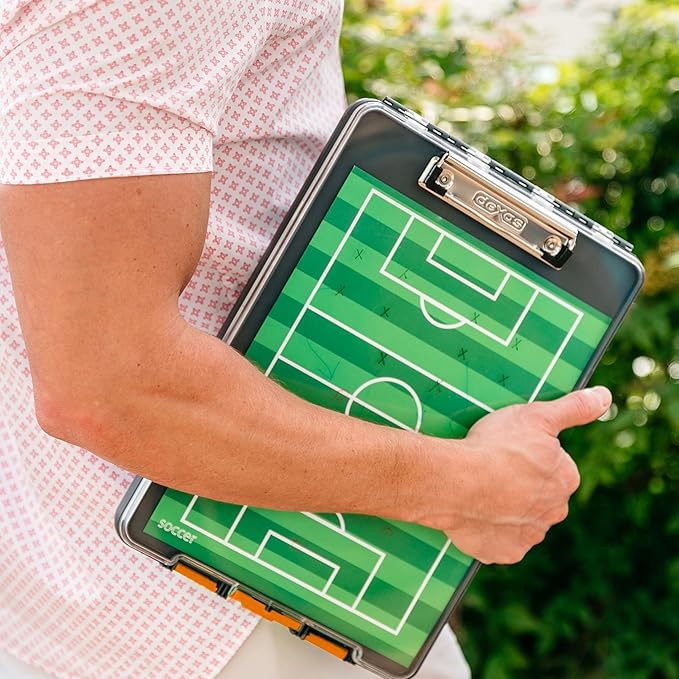 Dexas Clearview Clipcase Dry Erase clipboard, 13.75 x 9.5 Inch, Orange.See Papers Clearly Outdoors,Stay Organized & Dry Ideal for Coaching,Teaching,homeschooling,Art, Trades& Medical pros(Pack of 6)